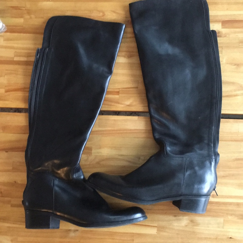 Italian black leather riding boots